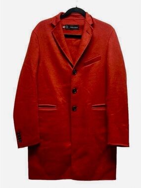 DSQUARED2 Red Wool and Angora Overcoat
